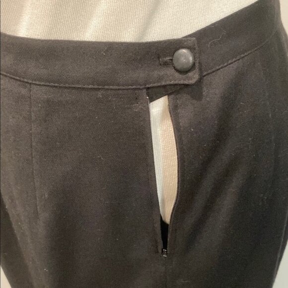 Vintage Black Wool Pencil Skirt with leather trim Size XL by Garey Petites - Picture 6 of 12